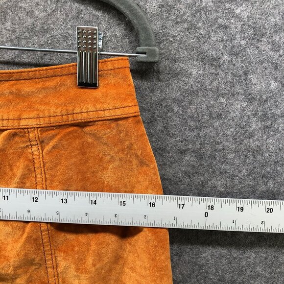 Madewell Velveteen A-Line Mini Skirt Womens 00 Button Front Tan Pecan Orange 70s - Picture 6 of 9